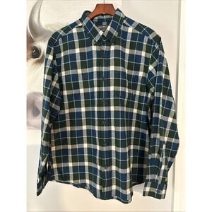 Eddie Bauer Men's Flannel Plaid Shirt‎ Size Large